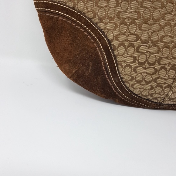 Coach | Brown Signature Canvas Suede Shoulder Bag - Picture 3 of 8